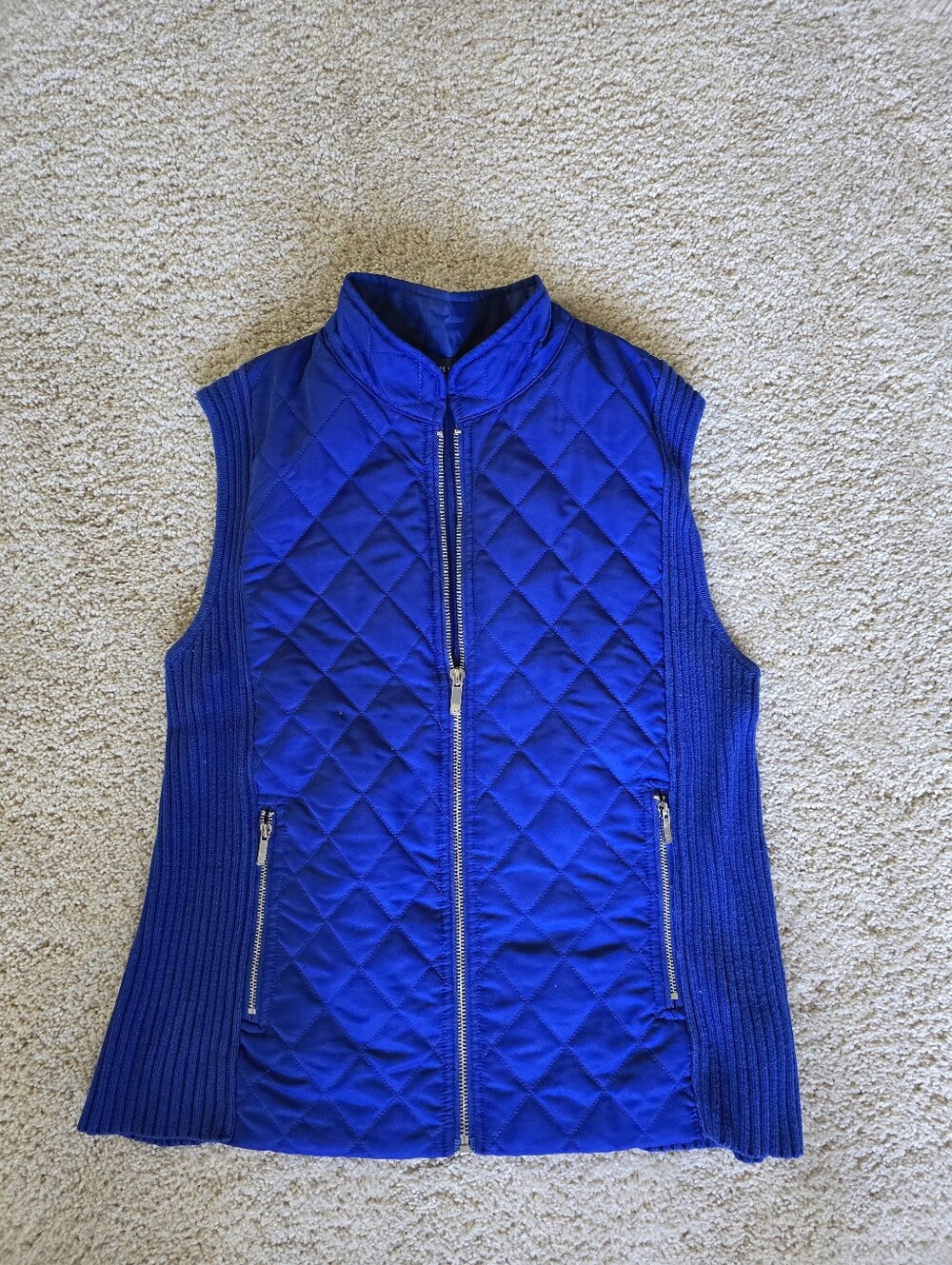 Jones New York Signature Petite Cobalt Blue Womens Vest Medium Petite MP